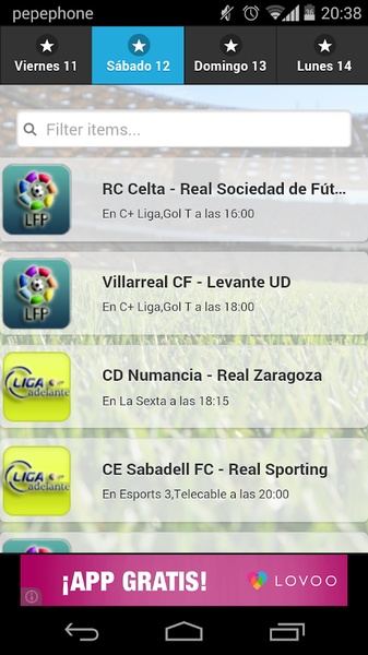 Partidos Televisados - Preview 2