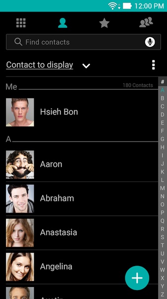 ASUS Contacts Theme - Dark - Preview 2