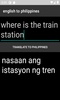 english to philippines translator screenshot 2