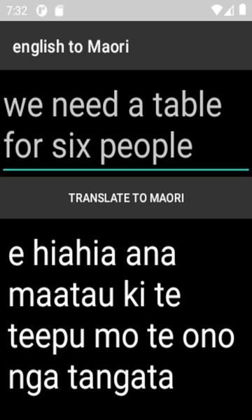 english to Maori translator - Preview 1