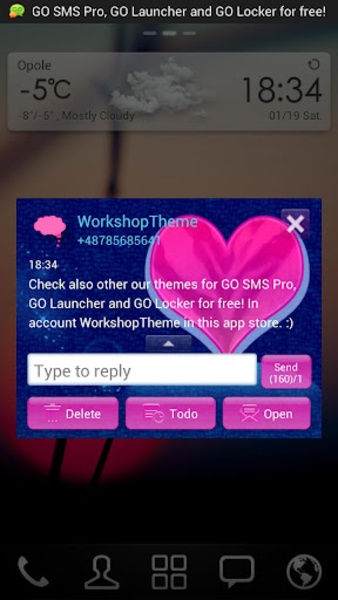 GO SMS PRO Theme Pink Blue - Preview 1