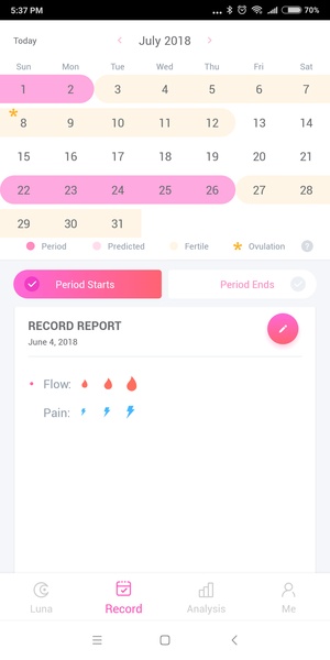 Period Tracker Luna, Period & Ovulation Calendar - Preview 7