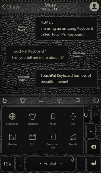 Black Leather TouchPal Theme - Preview 1