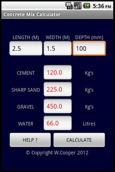 Concrete Mix Calculator - Preview 2