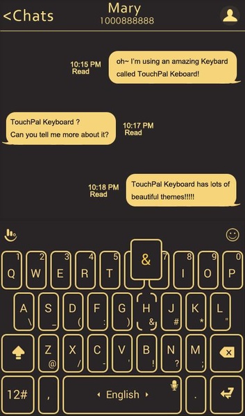 TouchPal SkinPack Black Gold - Preview 2