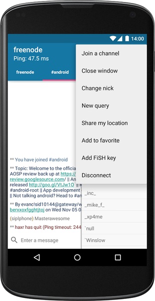 AndroIRC - Preview 4