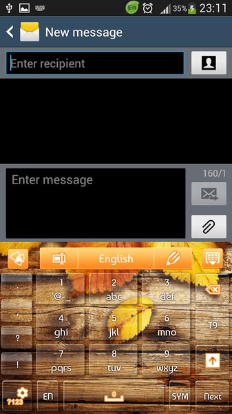 GO Keyboard Orange Autumn Theme - Preview 7