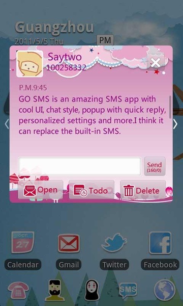 GO SMS Pro Bird Lover Theme - Preview 3
