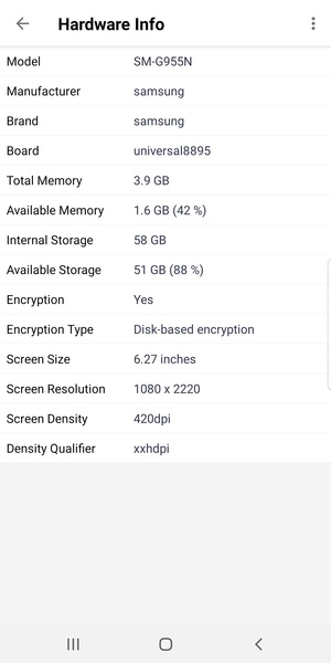 Android Developer Info - Device Info for Developer - Preview 3