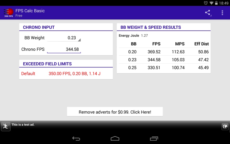 Airsoft FPS Calc Basic - Preview 3