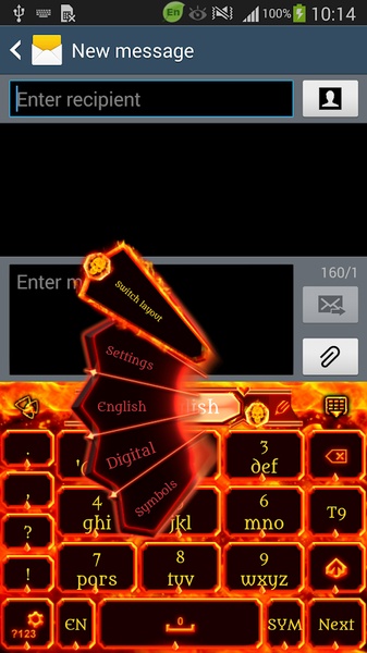 GO Keyboard Fire Skull Theme - Preview 6