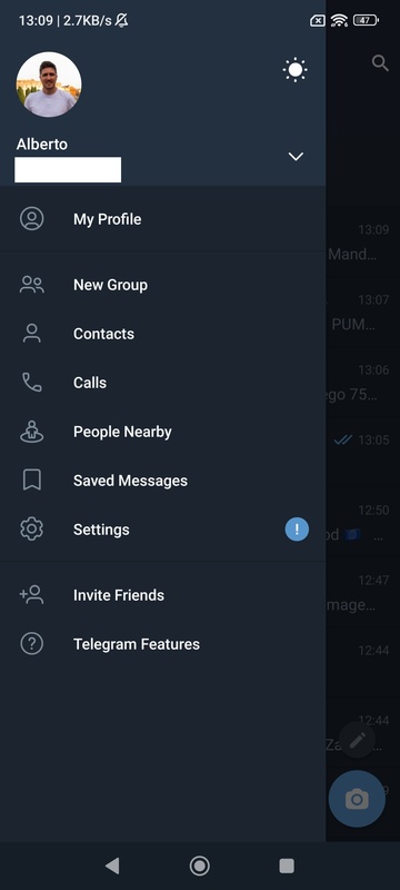 Telegram screenshots