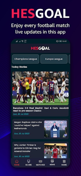 Hesgoal for Android - Download the APK from Uptodown