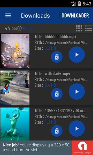 FDownloader - Video downloader for Facebook - Preview 4