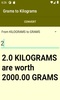 Grams to Kilograms converter screenshot 2