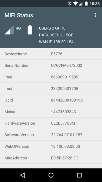 MiFi Status - Preview 4