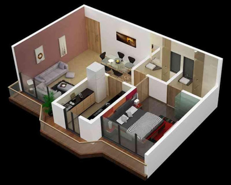 Three D Small Home Plan Ideas - Preview 1