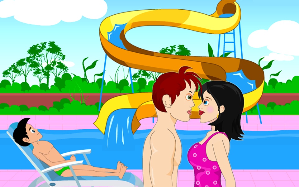 Fun Swimming Pool Love Kiss - Preview 6