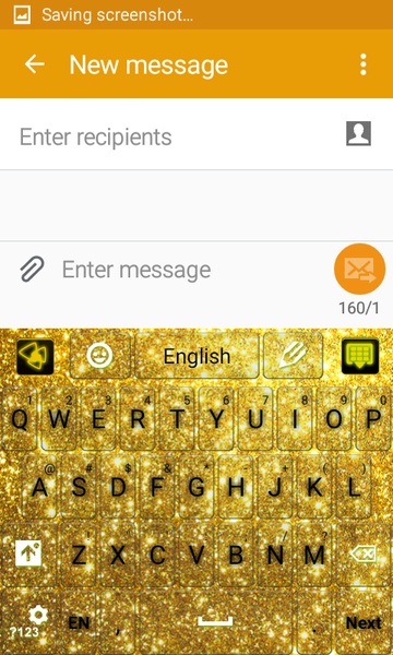 GO Keyboard Gold Shine theme - Preview 6