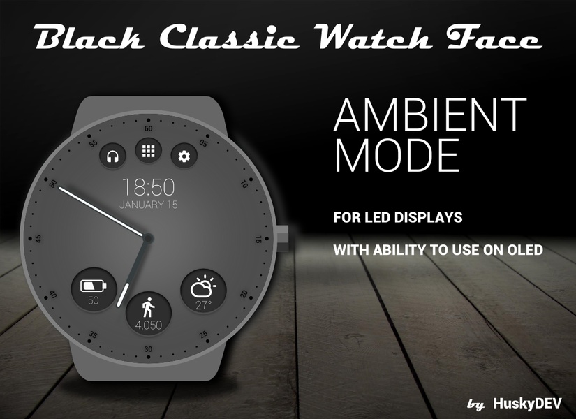 HuskyDEV Black Classic Watch Face - Preview 4