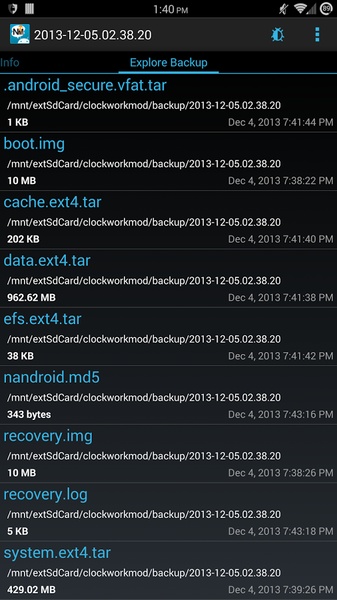 Nandroid Manager - Preview 4