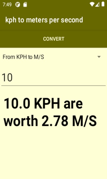 kph to meters per second converter - Preview 4