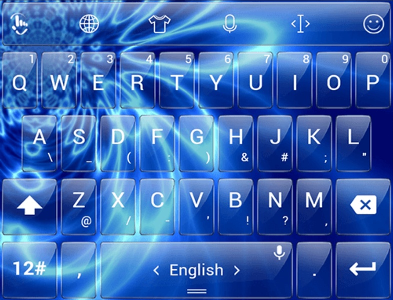 Theme x TouchPal Glass Blue Wave - Preview 1