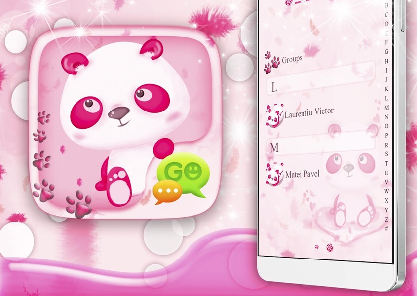 GO SMS Pink Panda - Preview 2