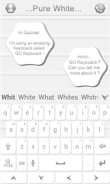 Pure White GO Keyboard Theme - Preview 3