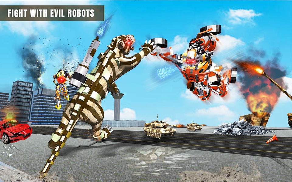 Furious Wild Tiger Robot Tank Robot Transform Game - Preview 1