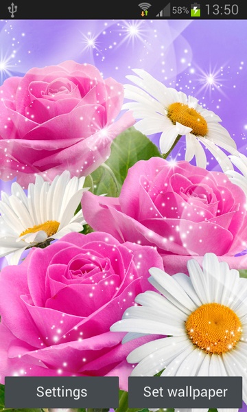 Glitter Flowers Live Wallpaper - Preview 6