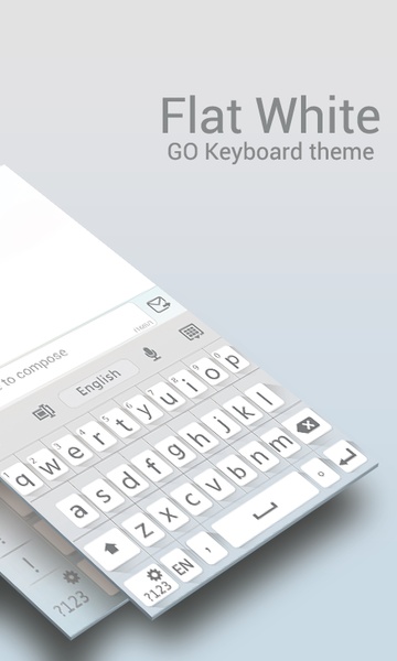 GO Keyboard Flat White Theme - Preview 7