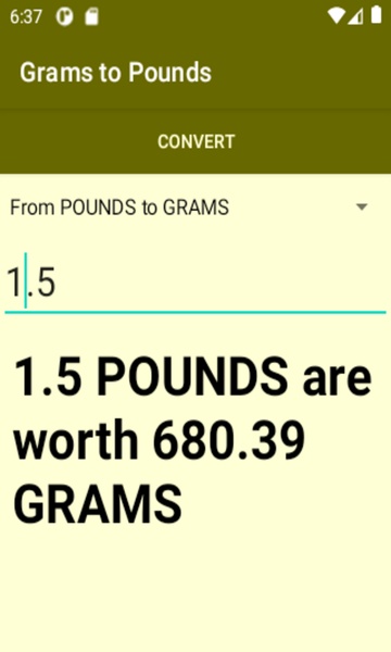 Grams to Pounds converter - Preview 1