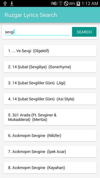 Ruzgar Lyrics Search - Preview 1