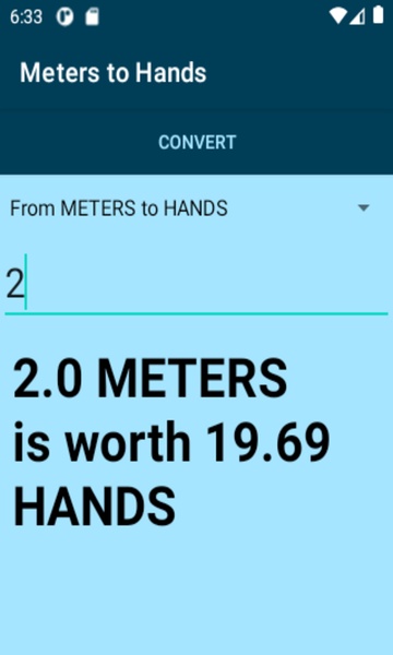 Meters to Hands converter - Preview 4