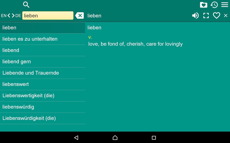 EN-DE Dictionary Free - Preview 2
