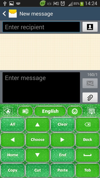 GO Keyboard Green Glitter Theme - Preview 7