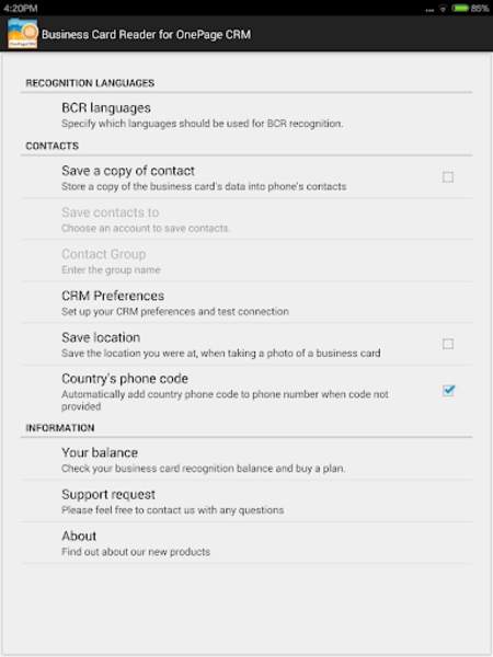 Business Card Reader for OnePage CRM - Preview 6