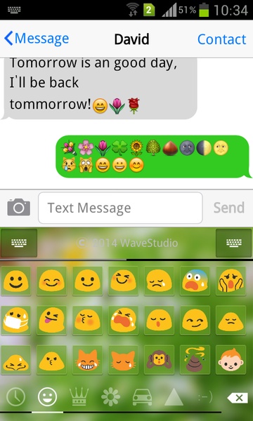 Emoji Keyboard+ Green theme - Preview 1
