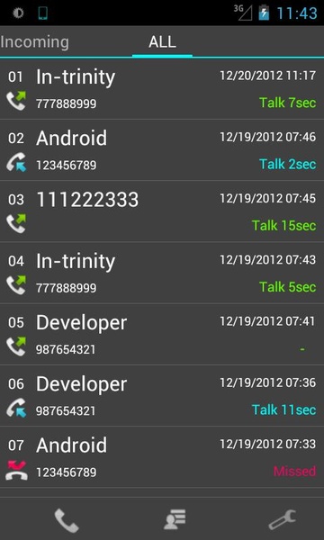 Slide Call-log Free - Preview 4