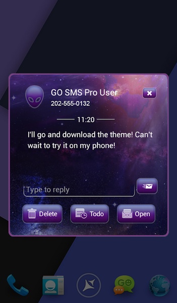 GO SMS Galaxy Theme - Preview 1