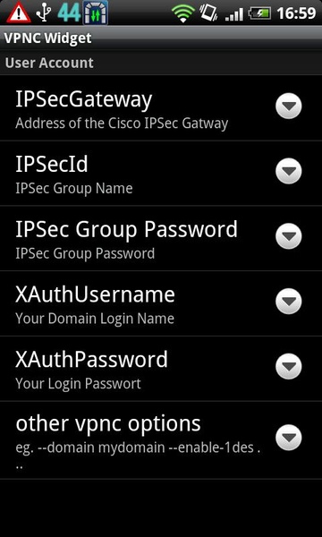 VPNC Widget - Preview 1
