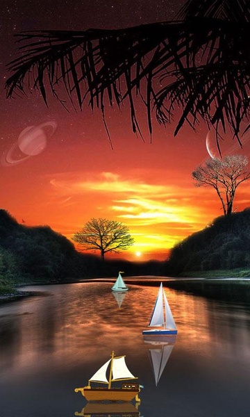 Galaxy S5 Sunset Boats - Preview 3
