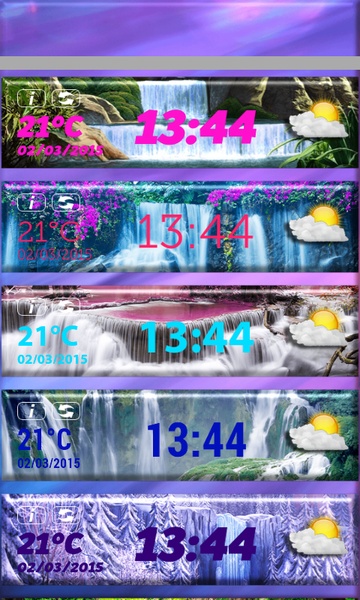 Waterfall Clock Weather Widget - Preview 6