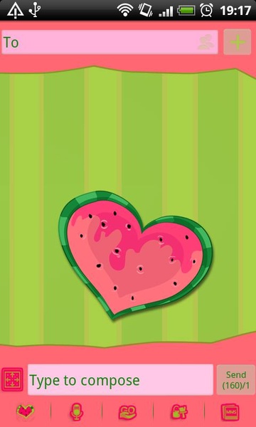 GOSMS Watermelon Heart Theme - Preview 2
