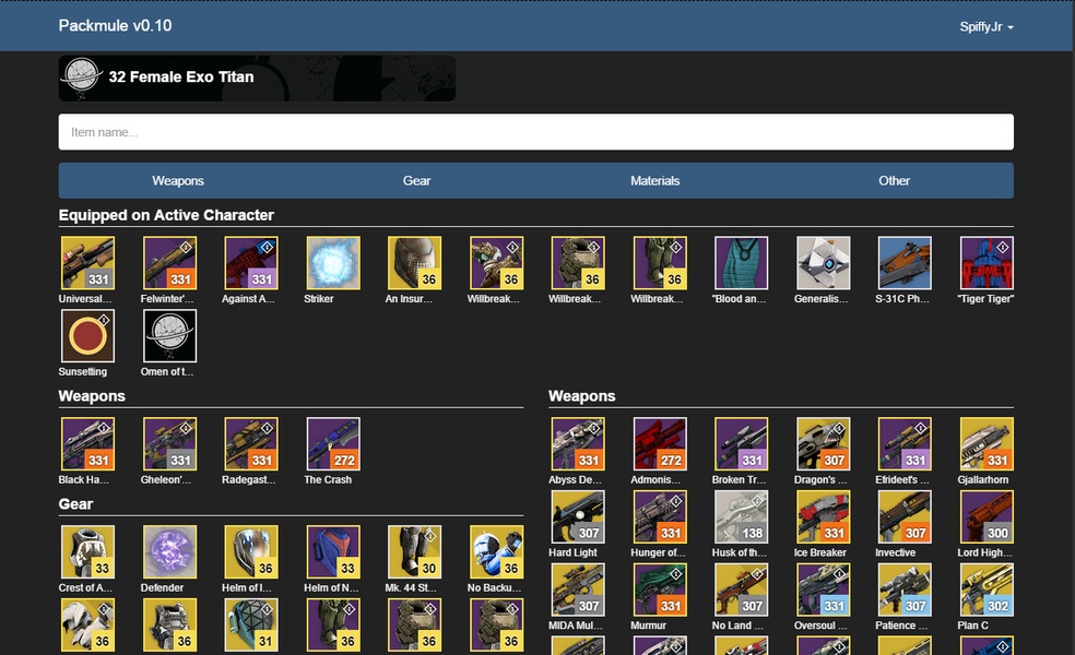 Packmule for Destiny - Preview 2