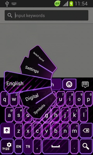 GO Keyboard Themes Purple Neon - Preview 5