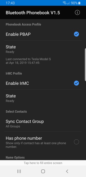 Bluetooth Phonebook - Preview 1