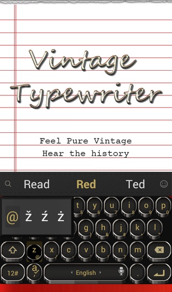 TouchPal SkinPack Vintage Typewriter Red - Preview 3