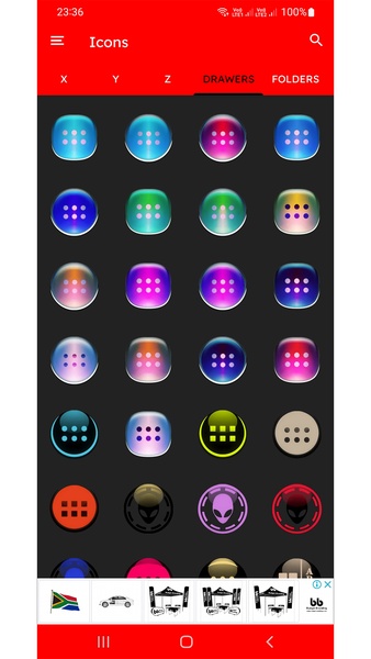 Colorful Glass ONE UI Icon Pack Free - Preview 1